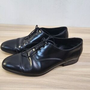 Sandro Oxford Shoes Mens 41 8 Black Leather Lace Up French Dress Quiet Luxury